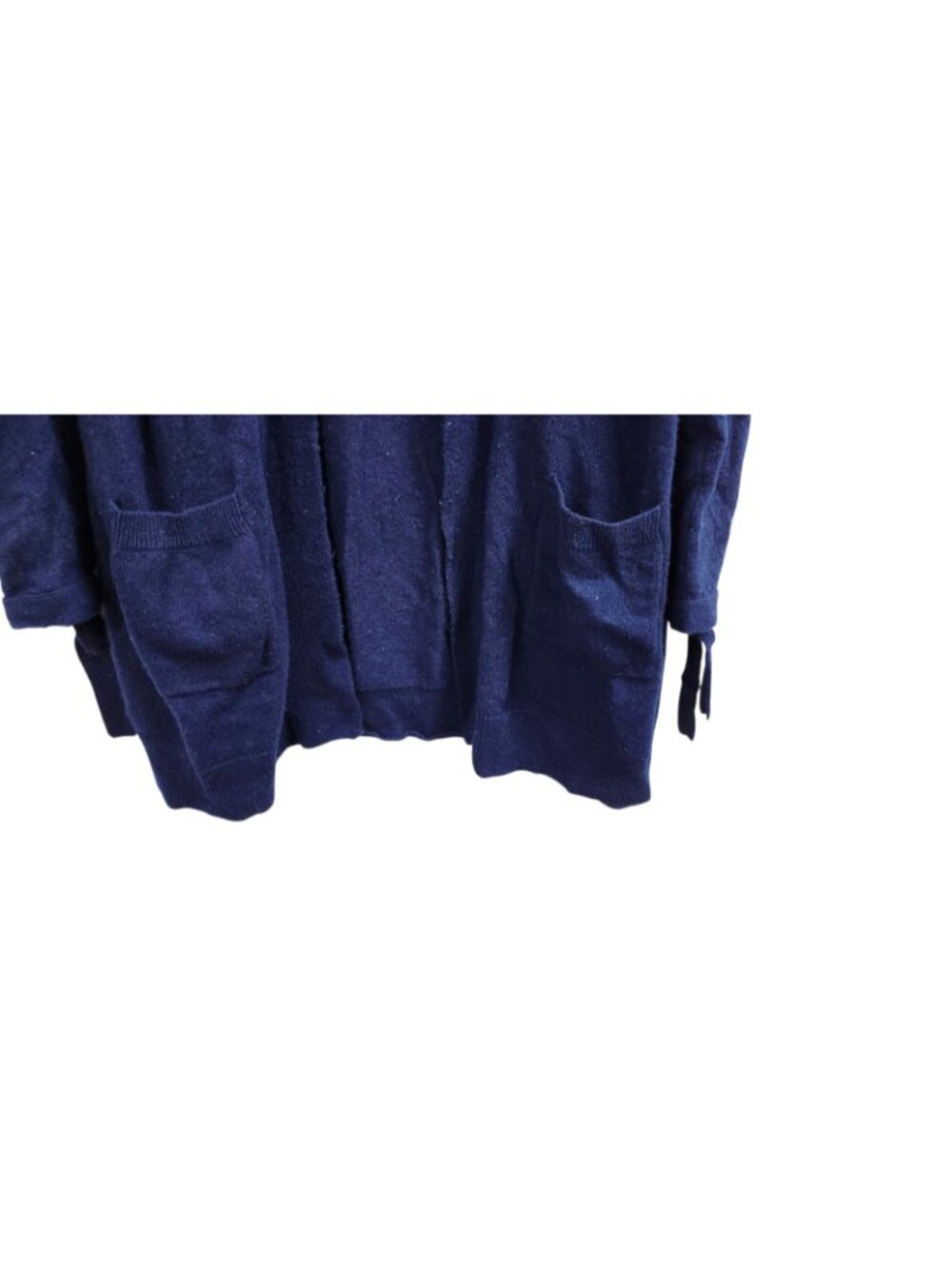 Cashmere Charter Club Luxury 100% Cashmere Cardigan Navy Blue Open Front Size XL - Picture 3 of 7